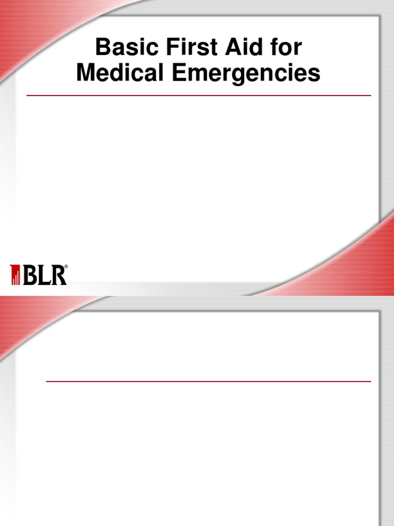 Basic First Aid For Medical Emergencies | PDF