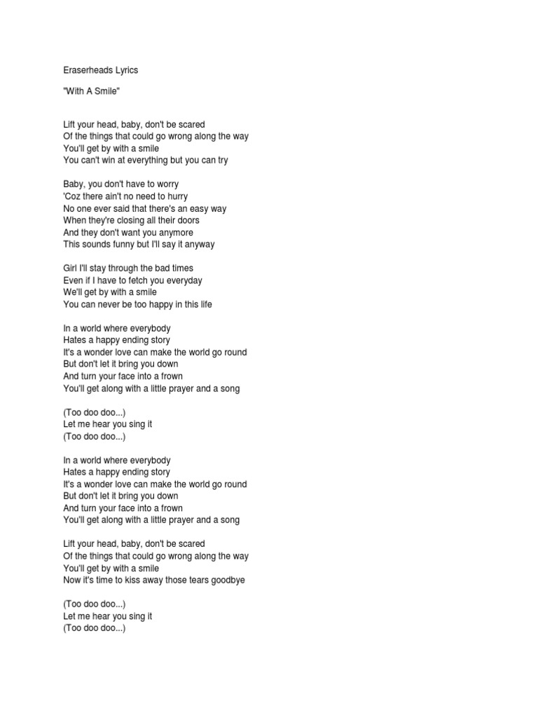 Eraserheads Lyrics With A Smile PDF