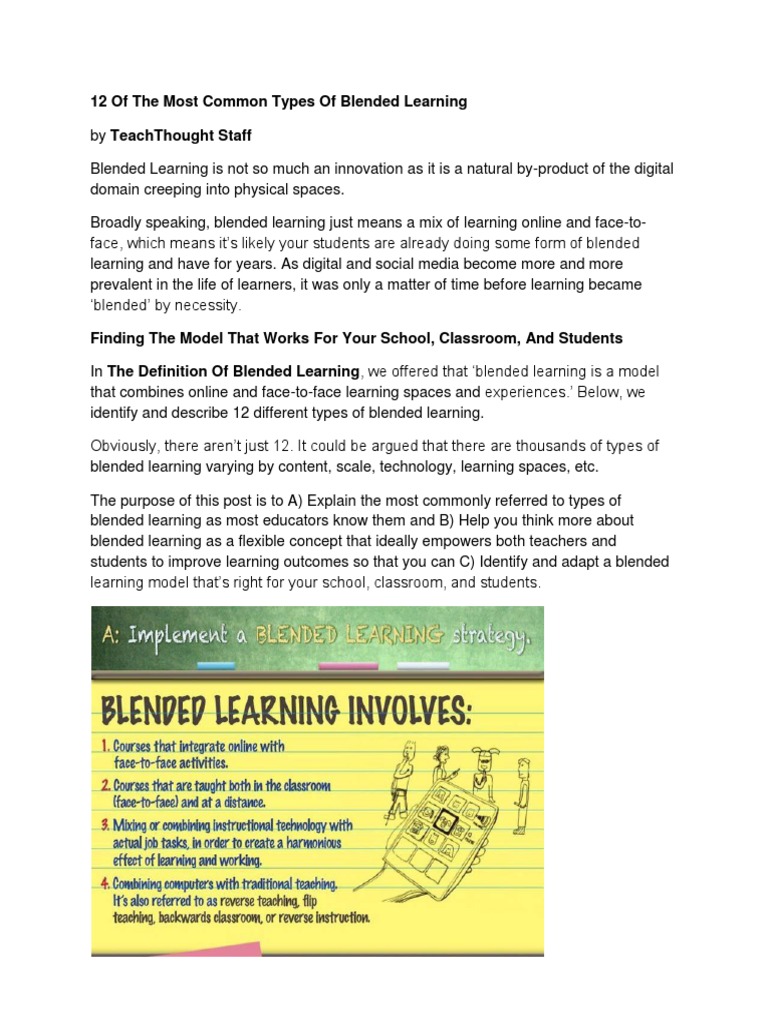 12 of The Most Common Types of Blended Learning PDF Project Based