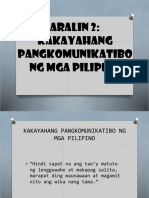 Kakayahang Pangkomunikatibo NG Mga Pilipino