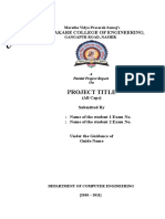 Partial Project Report Format
