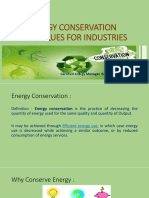 Energy Conservation Techniques For Industries: Presentation by