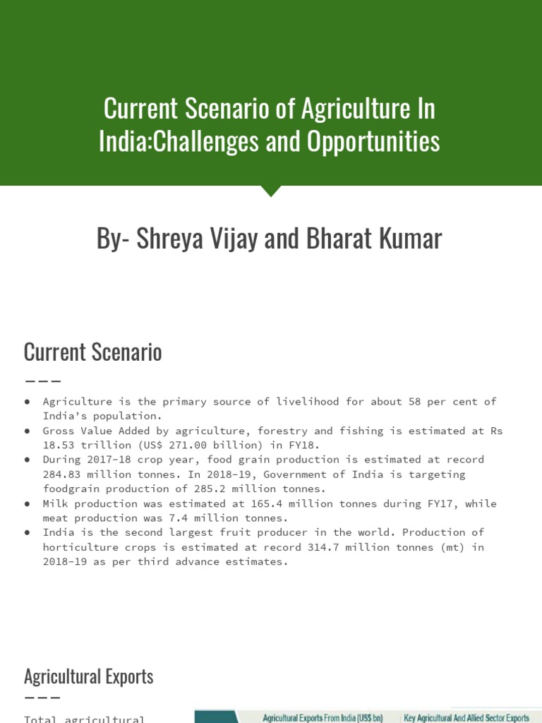 Current Challenges in Indian Agriculture | PDF | Agriculture | Food And ...