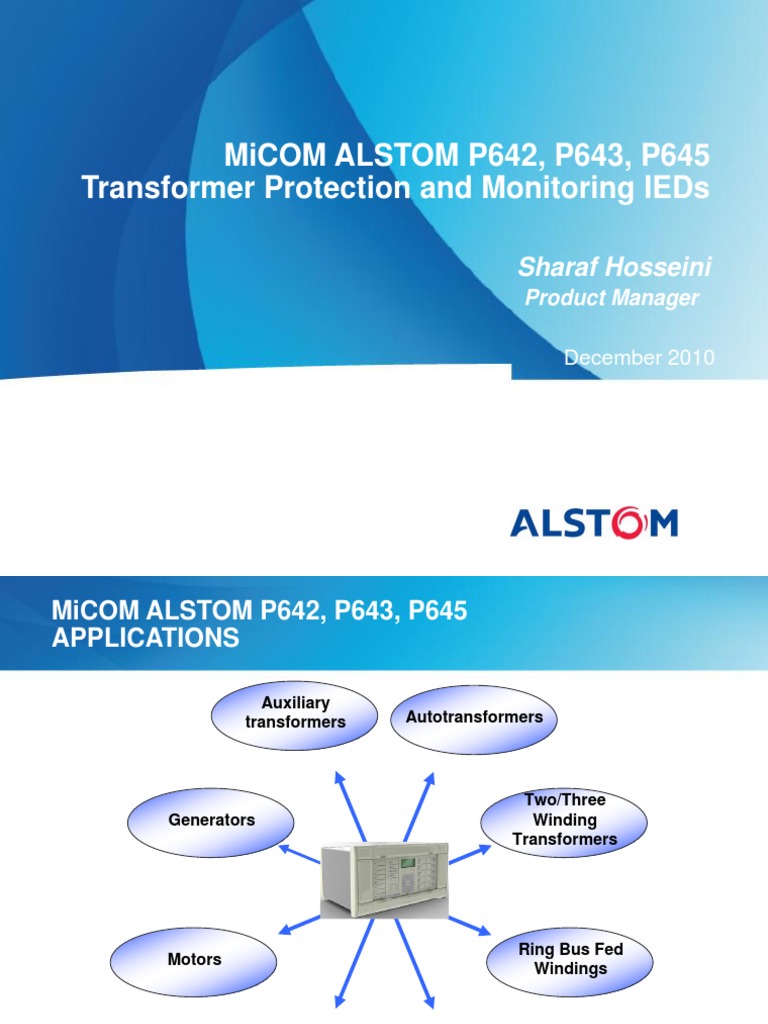 Micom Alstom P642, P643, P645 Transformer Protection and Monitoring ...