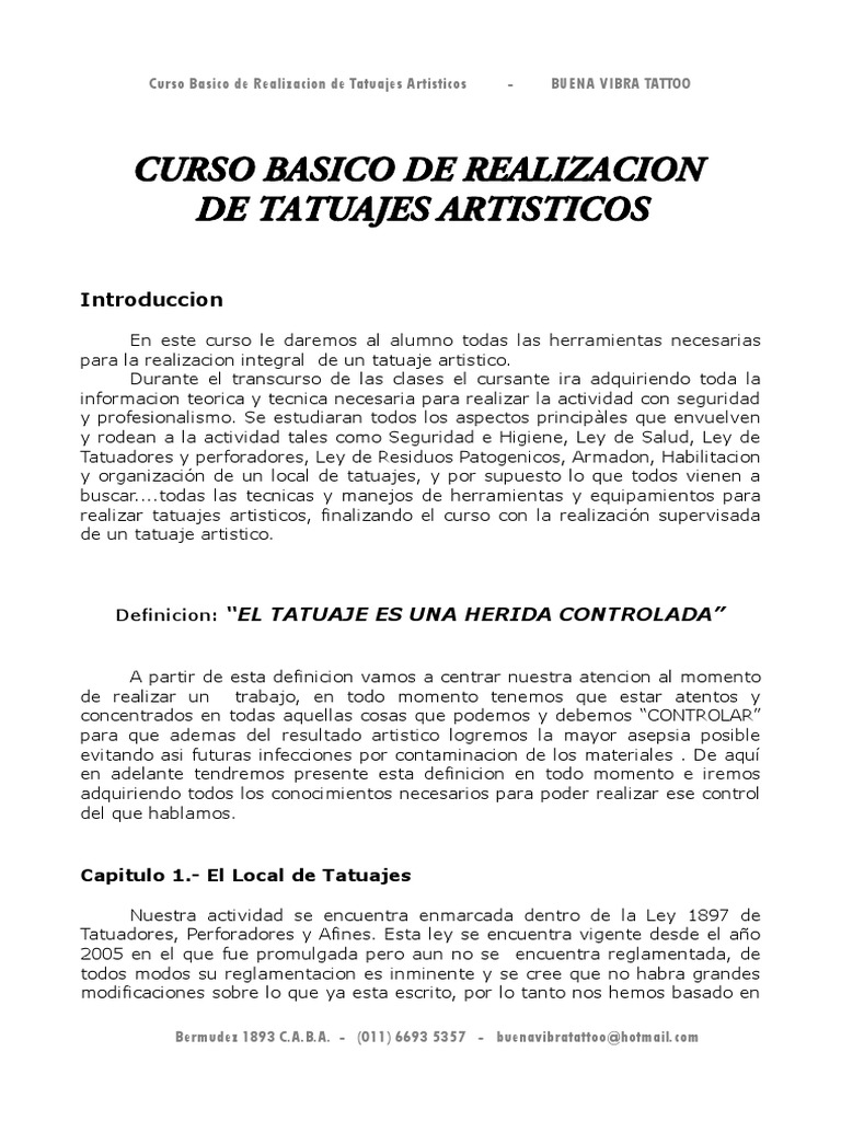 Curso Basico de Tatuajes Artisticos PDF | PDF | Lavado de manos | Tatuaje