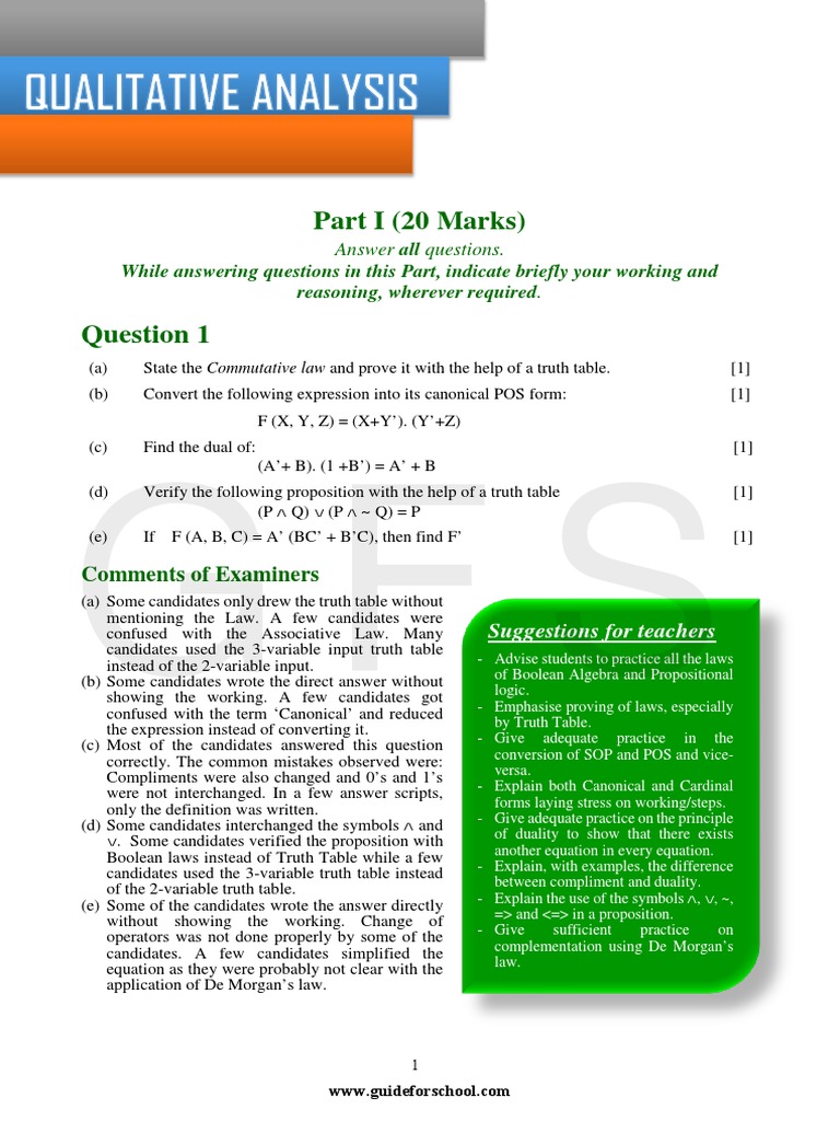 ISC 2018 Computer Science Theory Solved Paper | PDF | Logic Gate ...