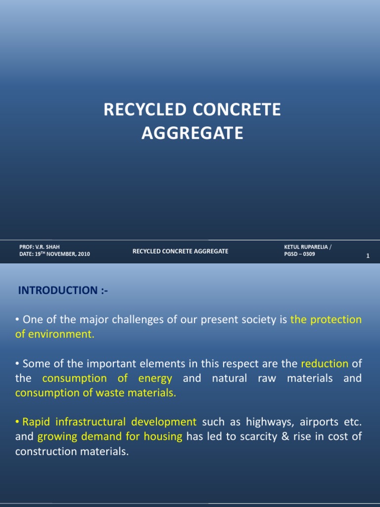 Recycled Concrete Aggregate PDF Construction Aggregate Concrete