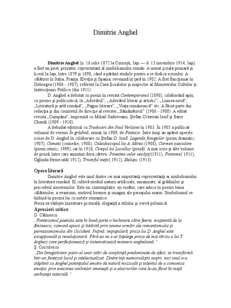 Dimitrie Anghel | PDF