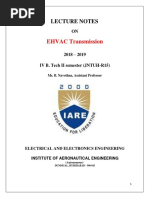 EHVAC Transmission: Lecture Notes