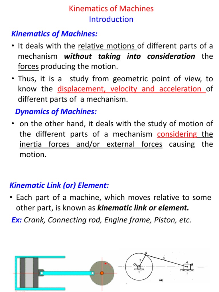 Machine Kinematics Basics | PDF | Machines | Kinematics