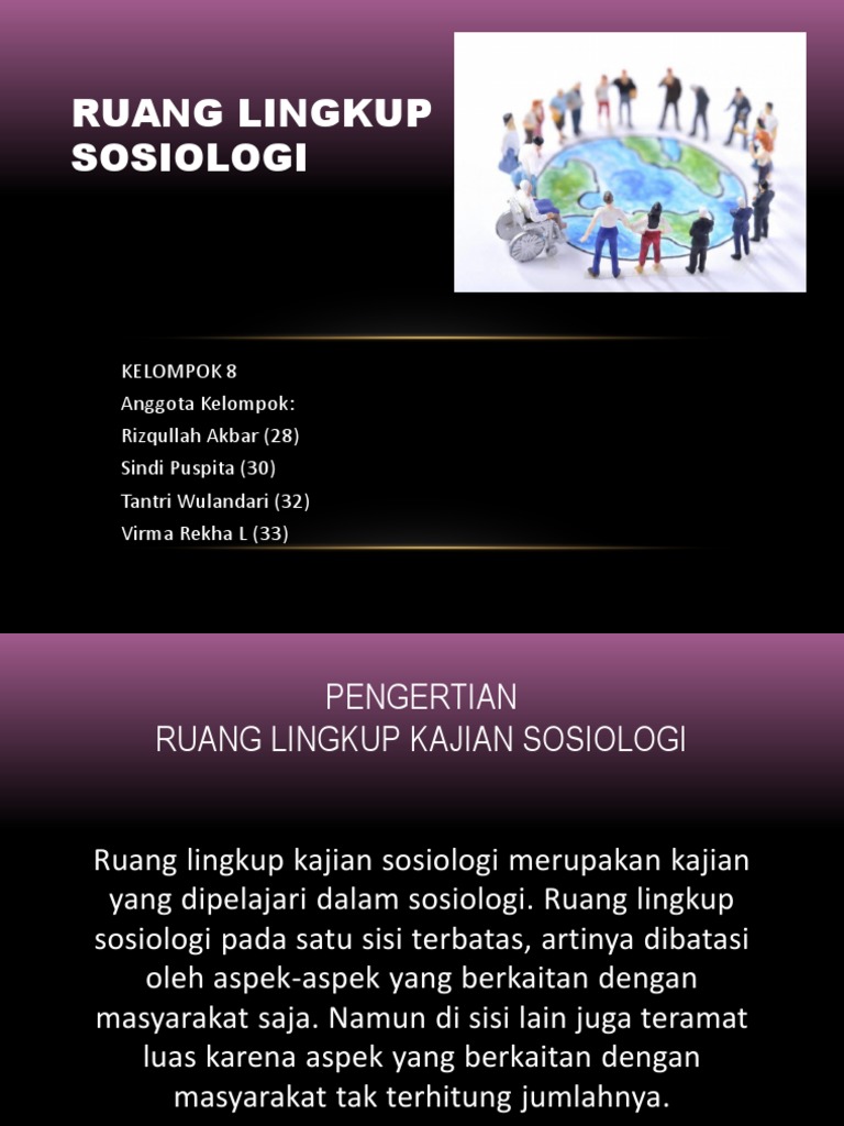 Ruang lingkup sosiologi adalah