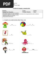 Prueba de Lenguaje M, P, S, L, T