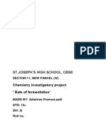 ST - Joseph'S High School, Cbse: Chemistry Investigatory Project Rate of Fermentation'