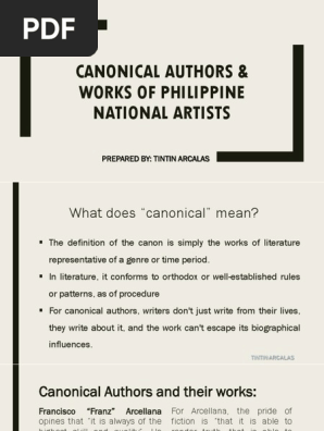 Canonical Authors Works Of Philippine National Artists Pdf Writing Poetry