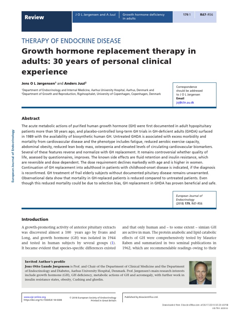 Growth Hormone Replacement Therapy in Adults: 30 Years of Personal ...