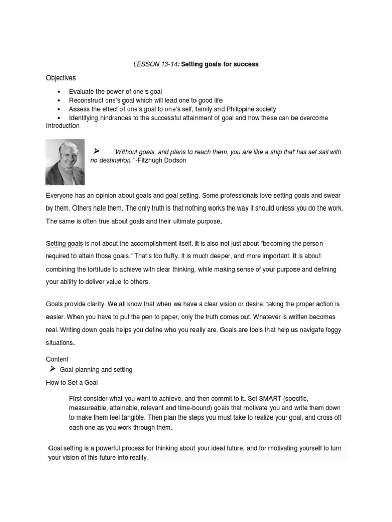 Effective Goal Setting for Success | PDF | Goal | Swot Analysis