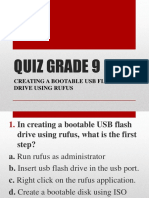 Quiz Grade 9: Creating A Bootable Usb Flash Drive Using Rufus