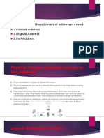 Addressing: in TCP/IP Three Different Levels of Addresses R Used: 1.phisical Address 2.logical Address 3.port Address