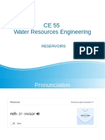 CE 55 Water Resources Engineering: Reservoirs