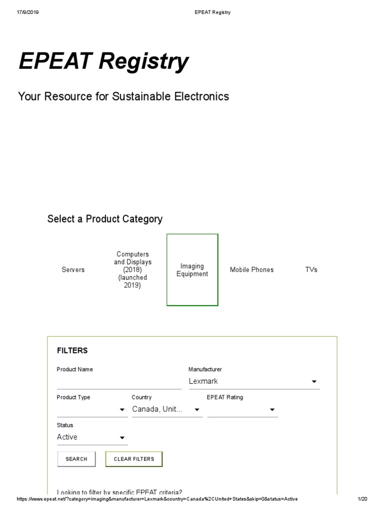 EPEAT_Lexmark.pdf Recycling Economy And The Environment