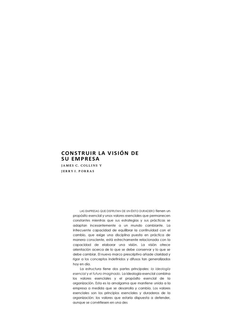 Construir La Vision Collins y Porras PDF PDF Ideologías Hipoteca
