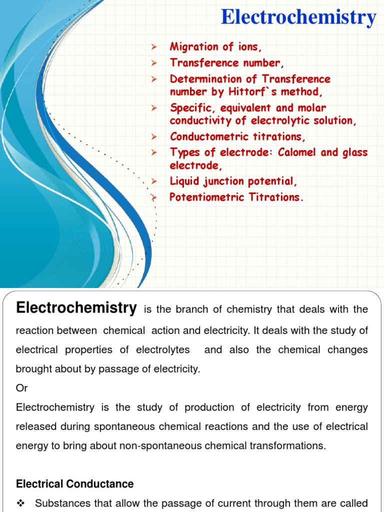 Key Concepts in Electrochemistry | PDF | Redox | Electrochemistry