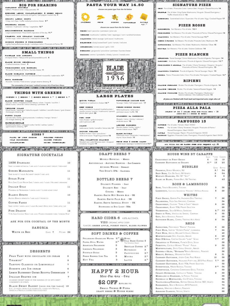 Blade 1936 Menu
