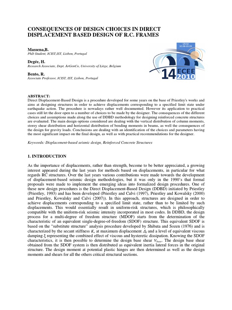 Consequences of Design Choices in Direct Displacement Based Design of R ...