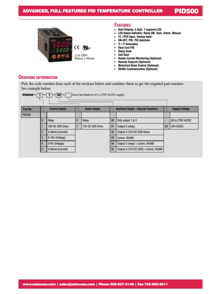 Selec TC513 Temperature Controller Manual | PDF | Relay | Power Supply