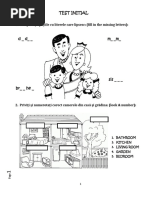 Test Initial: 1. Completați Spațiile Cu Literele Care Lipsesc: (Fill in The Missing Letters)