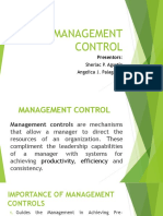 Management Control: Sherlac P. Agustin Angelica J. Palaganas
