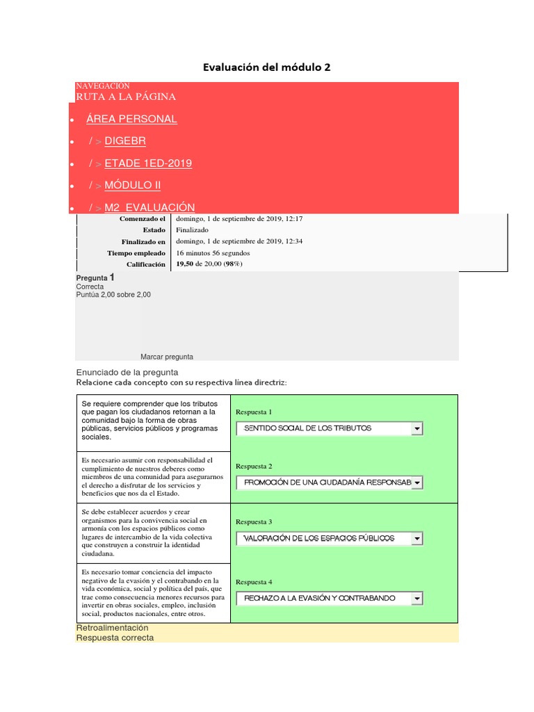 Evaluación Del Módulo 2 | PDF