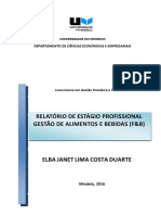 RELATÓRIO DE ESTÁGIO PROFISSIONAL Comidas e Bebidas F&B PDF