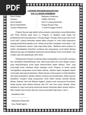 Laporan Program Bacaan Pagi Pdf