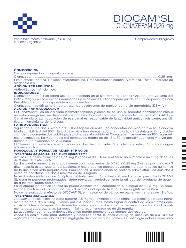 Precio De Diocam Clonazepam
