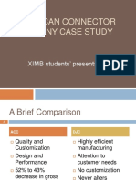 American Connector Company Case Study: XIMB Students' Presentation