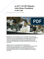 Pengesahan RUU KUHP Ditunda, Wiranto Sebut Demo Penolakan Tidak Relevan Lagi