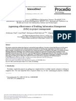 Appraising Effectiveness of Building Information Management (BIM) in Project Management