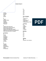 Sol2e ELEM Progress Tests Answer Key A