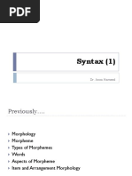 Syntax (1) : Dr. Ansa Hameed