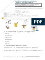 Prueba Estados de La Materia de Tercero Basico