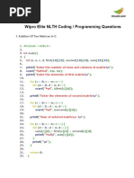 Wipro Elite NLTH Coding Programming Questions