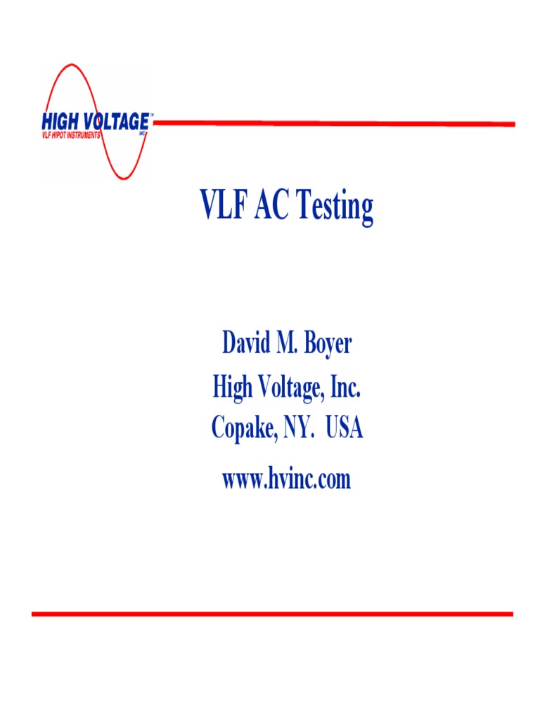 VLF Testing: Non-Destructive Insights | PDF | Coaxial Cable ...