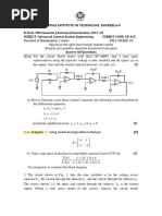 National Institute of Technology, Rourkela-8 B.Tech. Mid Semester (Autumn) Examination, 2017-18 SUBJECT: Advanced Control System Engineering