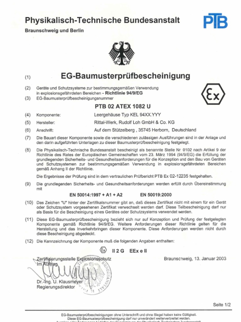 Rittal 9408600 ATEX 20 68 | PDF