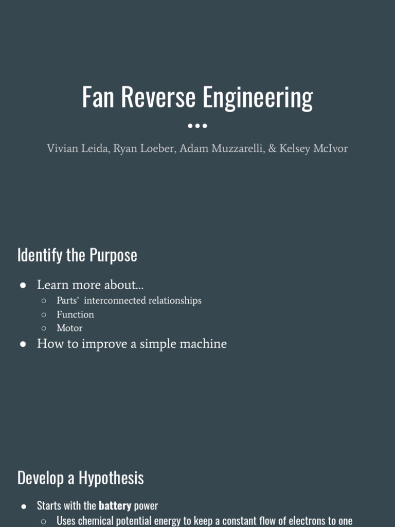 Fan Reverse Engineering Overview | PDF | Electric Motor | Electric Current