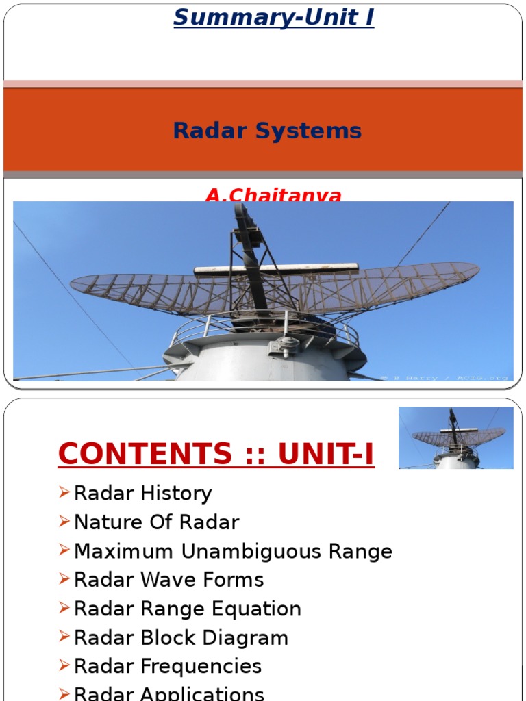 Overview of Radar Systems and Applications | PDF | Radar | Signal To ...