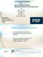 Major Project Presentation ON Twitter Sentiment Analysis "Baldev Ram Mirdha Institute of Technology"