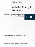 (Manfred Frank) Der Unendliche Mangel An Sein SCH PDF