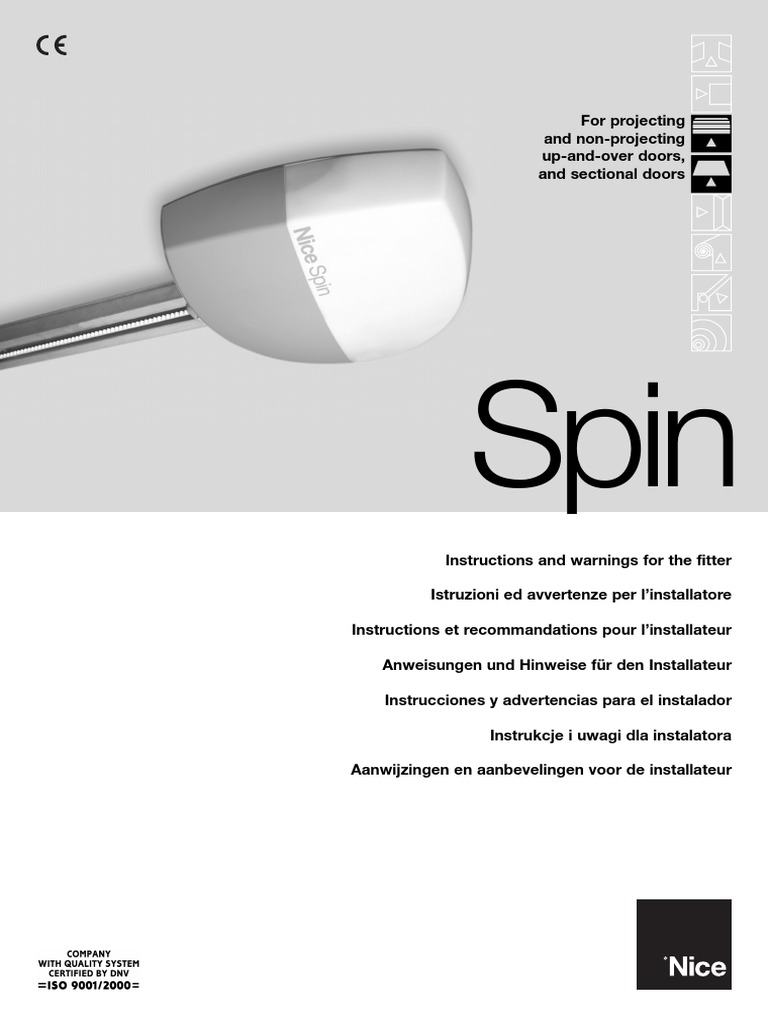 Manual Instalacion NICE SPINBUS PDF Tornillo Fricción — free download